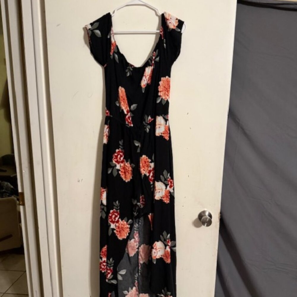 Floral Black Maxi Jumpsuit